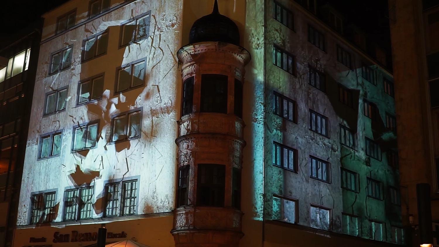 RE:SORB — the projection mapping on the façade at Leipzig city centre 2014, view 3 of 3
