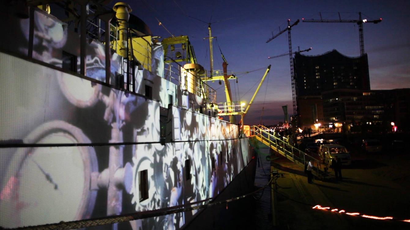 RE:SORB — the mapped stage at MS Stubnitz 2013, view 1 of 3