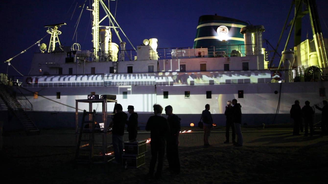 RE:SORB — the mapped stage at MS Stubnitz 2013, view 3 of 3